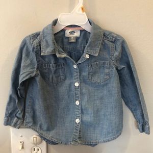 2T toddler button down denim shirt